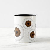 熱狂するな眼球のコーヒー・マグブラウン ツートーンマグカップ (中央)