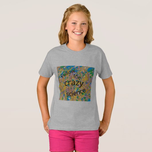 熱狂するな科学の孤児の黒を後を追って下さい Tシャツ (正面フル)