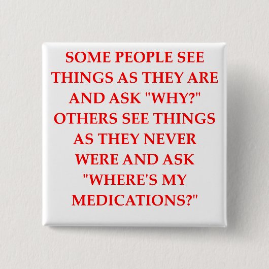 熱狂するな精神科医の冗談 缶バッジ (正面)