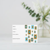 熱狂するな終わる正方形のレトロのがっしりした名刺… 名刺 (スタンド正面)