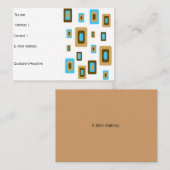 熱狂するな終わる正方形のレトロのがっしりした名刺… 名刺 (正面/裏面)