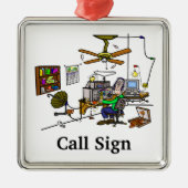 熱狂するな自家製のもののハムのRADIO SHACKのクリスマスのオーナメント メタルオーナメント (正面)