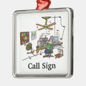 熱狂するな自家製のもののハムのRADIO SHACKのクリスマスのオーナメント メタルオーナメント (左)