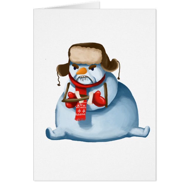 熱狂するな雪だるまのクリスマスカード (正面)