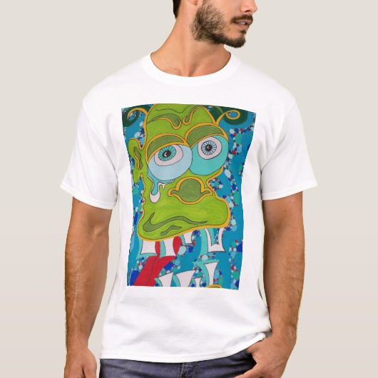 熱狂するな顔 Tシャツ (正面)