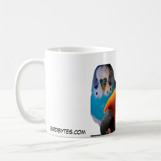 熱狂するな鳥の女性コーヒー・マグ コーヒーマグカップ (左)