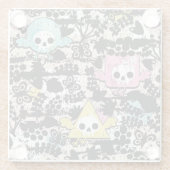 熱狂するな鳥パターン ガラスコースター (裏面)