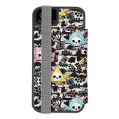 熱狂するな鳥パターン INCIPIO iPhoneウォレットケース (フォリオ裏面)