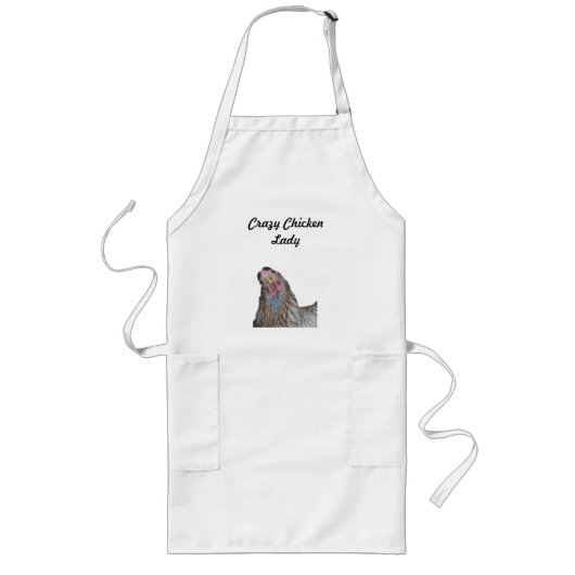 熱狂するな鶏の女性 ロングエプロン (正面)