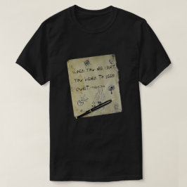 "熱狂するな"引用文のグランジな落書き Tシャツ