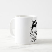 熱狂するなCAT及び犬の女性 コーヒーマグカップ (正面左)