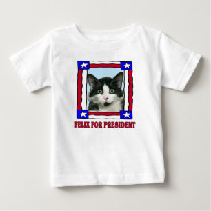 熱狂するなFelix大統領のためのT-Shirt猫 ベビーTシャツ