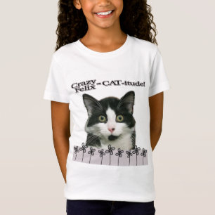 熱狂するなFelix猫itudeの女の子のTシャツ Tシャツ