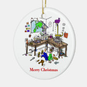 熱狂するなHomebrewのハムのRADIO SHACKのクリスマスのオーナメント セラミックオーナメント (左)