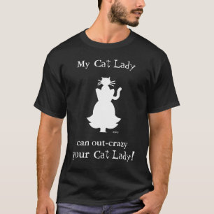 熱狂するなSilhouette Showing Feline猫の女性頭部 Tシャツ