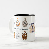 熱狂するなTraining猫の女性コーヒー・マグ ツートーンマグカップ (正面左)