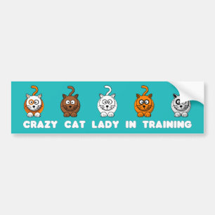 熱狂するなTraining猫の女性バンパーステッカー バンパーステッカー