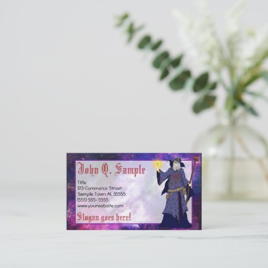 熱狂するなWizビジネスの宇宙の魔法使いの芸術 名刺 (スタンド正面)