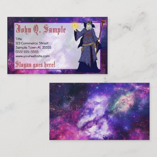 熱狂するなWizビジネスの宇宙の魔法使いの芸術 名刺 (正面/裏面)