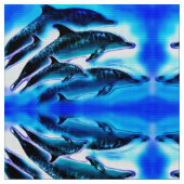 熱狂するイルカ ファブリック (クローズアップ)