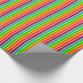 熱狂するキッズカラー09 – ギフトストライプのラップ ラッピングペーパー (角)