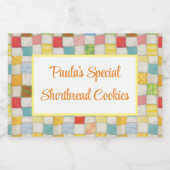 熱狂するキルト2"X3"食品容器ラベル水平 フードラベル (シングルラベル)