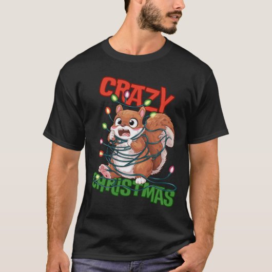 熱狂するクリスマス:イライラしたリス Tシャツ (正面)