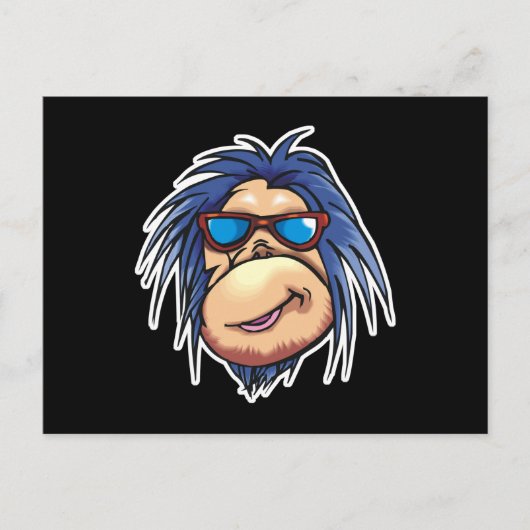 熱狂するクール猿顔 ポストカード (正面)