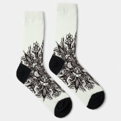 熱狂するゴシック白黒カッコいいサイケデリック ソックス (右)
