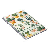 「熱狂するサボテンの女よ、サボテンのデザインの文字 ノートブック (右側)