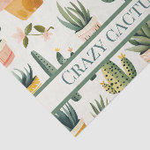 「熱狂するサボテンの女よ、サボテンのデザインの文字 薄葉紙 (詳細)