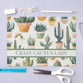 「熱狂するサボテンの女よ、サボテンのデザインの文字 薄葉紙 (クラフト)