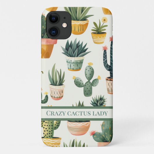 「熱狂するサボテンの女よ、サボテンのデザインの文字 Case-Mate iPhoneケース (裏面)