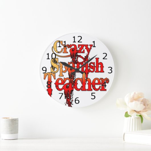 熱狂するスペインの先生 ラージ壁時計 (ホーム)