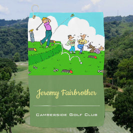 熱狂するティーオフ – ゴおもしろいルフ漫画 ゴルフタオル