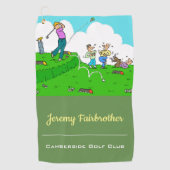 熱狂するティーオフ – ゴおもしろいルフ漫画 ゴルフタオル (正面)