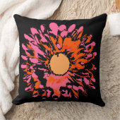 熱狂するデイジーピンクオレンジカッコいい装飾用クッション クッション (ブランケット)