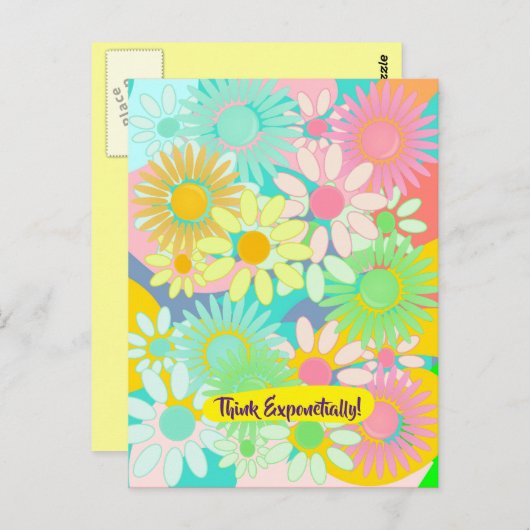 熱狂するデイジー開花考え指数関数的! pcはがき ポストカード (正面/裏面)