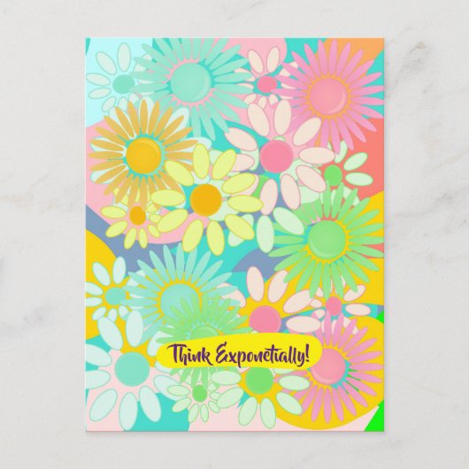 熱狂するデイジー開花考え指数関数的! pcはがき ポストカード (正面)