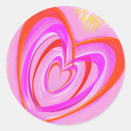 熱狂するハート ラウンドシール