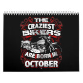 熱狂するバイクもしくは自転車に乗る人は10月の生まれオートバイの愛人 カレンダー (カバー)