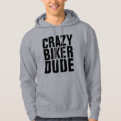 熱狂するバイクもしくは自転車に乗る人DUDE、バイクTシャツ&フード付 パーカ (正面)
