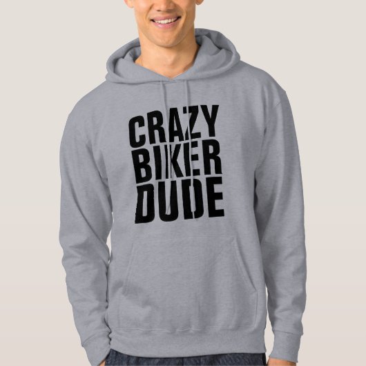 熱狂するバイクもしくは自転車に乗る人DUDE、バイクTシャツ&フード付 パーカ (正面)