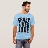熱狂するバイクもしくは自転車に乗る人DUDE、Motorcyclist T-shirts Tシャツ (正面フル)