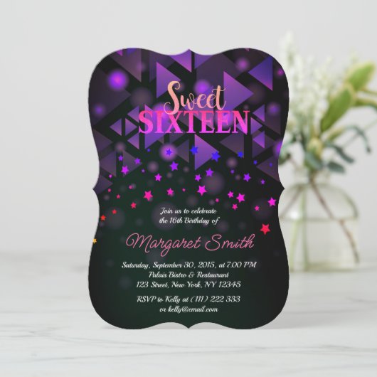 熱狂するパーティーだ!スウィート16招待状 招待状 (スタンド正面)
