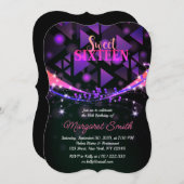 熱狂するパーティーだ!ディスコスウィート16招待状 招待状 (正面/裏面)