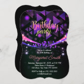 熱狂するパーティーだ！ディスコ誕生日招待状 招待状 (正面/裏面)