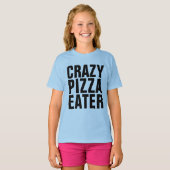 熱狂するピザ食い子ガールズTシャツ Tシャツ (正面フル)