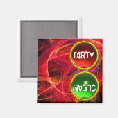 熱狂するフォトンと赤い緑の宝石ダーティクリーン マグネット (正面/裏面)