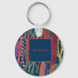 熱狂するフォレストおもしろいカラフルID キーホルダー